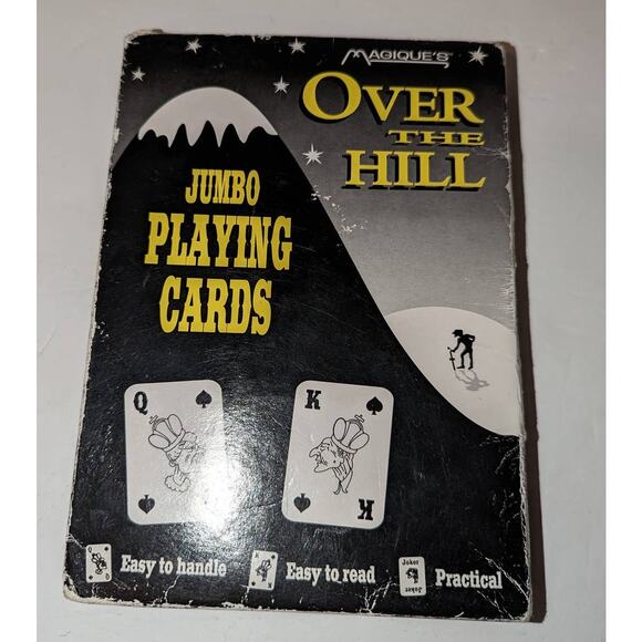 Vintage 1994 Over the Hill Jumbo Playing Cards Magiquie's Novelties 5 x 7 Deck - Picture 7 of 8
